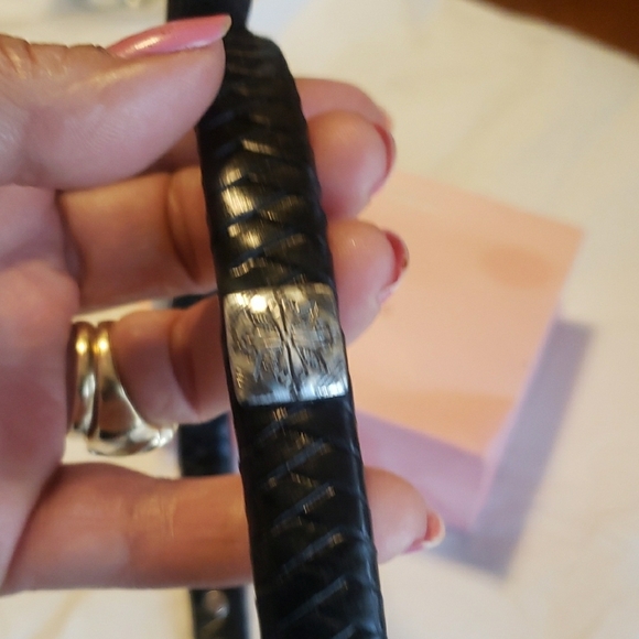 BRIGHTON Elegant Black Belt with Ornate Buckle,SIZE S 28 - Picture 6 of 7